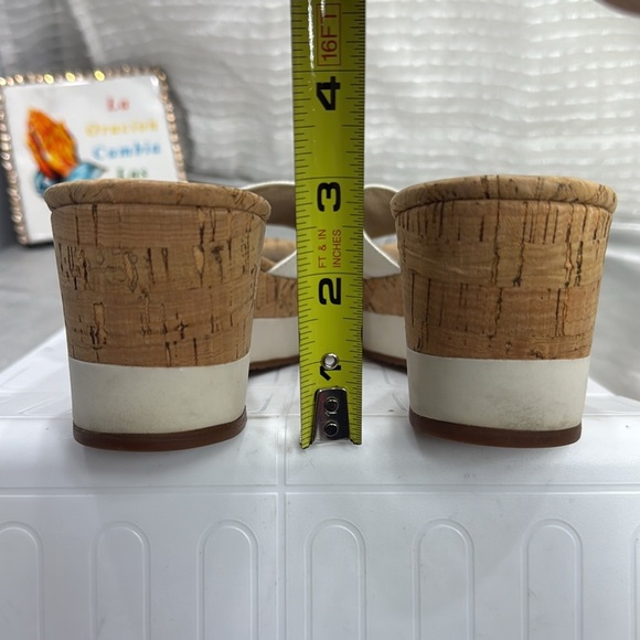 (S3) Michael Kors Warren Wedge Platform Sandals for Women, Size 9 M, White Cork - Picture 5 of 10